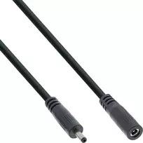 Kabelis zasilający InLine® DC extension cable, DC plug male/female 3.5x1.35mm, AWG 18, juodas, 5m