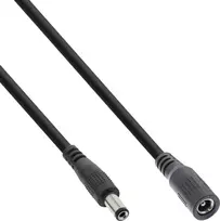 Maitinimo kabelis InLine ® Nuolatinės srovės lizdas, nuolatinės srovės kištukas, 5.5x2.5mm, AWG 18, juodas, 5m