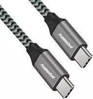 PREMIUMCORD kabelis USB-C M/M, 100W 20V/5A 480Mbps medvilnės pynė, 1m