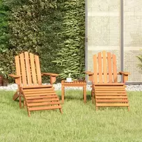 Lauko baldų komplektas Sodo adirondack komplektas, 3 dalių, akacijos medienos masyvas