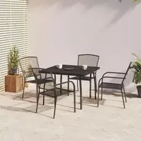 Lauko baldų komplektas Sodo valgomojo baldų komplektas, 5 dalių, antracito, plienas