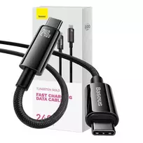USB-C į USB-C laidas Baseus Tungsten Gold 240W 1m - juodas