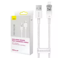 Greito įkrovimo kabelis Baseus USB-A su Lightning Explorer Series 2m, 2.4A (baltas)