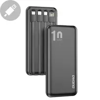 Dudao K6Pro Universal 10000mAh Power Bank su USB kabelis, USB Type C, Lightning baltos spalvos (K6Pro-baltos spalvos)