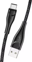 USAMS pintas kabelis U41 USB-C 1m2A juodos spalvos SJ392USB01 (US-SJ392) Fast Charge
