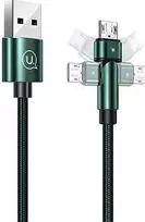 USAMS Braided Rotating Kabelis U60 2A microUSB žalios spalvos 1m SJ478USB02 (US-SJ478)