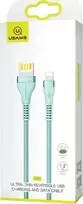 USAMS pintas U33 Lightning laidas 1.2m 2A greito įkrovimo cyan SJ360USB02 (US-SJ360)