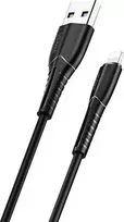 USAMS U35 Lightning Kabelis 2A Fast Charge 1m juodos spalvos SJ364USB01 (US-SJ364)