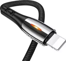 USAMS pintas U-Tone Lightning kabelis 1.2m su išjungimo funkcija 2A greito įkrovimo juodos spalvos SJ344USB01 (US-SJ344)