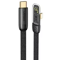 USAMS Kabelis kampinis USB-C na Lightning PD 20W Fast Charging Iceflake Series 1,2m juodos spalvos SJ583USB01 (US-SJ583)