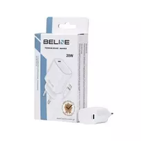 Beline Laidinis įkroviklis 1x USB-C 20W + kabelis lightning baltos spalvos PD3.0 BLNCW20L
