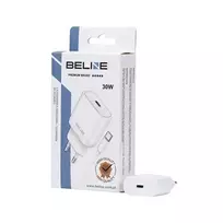 Beline Laidinis įkroviklis 1x USB-C 30W + kabelis USB-C baltos spalvos PD 3.0 BLNCW30C GaN