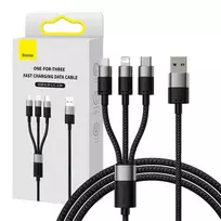 Greitas įkrovimas USB - M+L+C Baseus StarSpeed 3.5A 0.6m - Juodas
