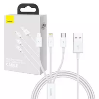 Greitas įkrovimas iš USB į M+L+C Baseus Superior Data 3.5A 1m (baltas)