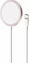 Puro Elektrik Puro magnetinė belaidė indukcinė įkrovimo stotis USB-C, suderinama su MagSafe, 1 m, rožinė