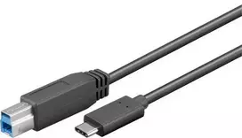 „PremiumCord“ jungiamasis laidas USB 3.1 C tipo į USB 3.0 B tipo, juodas, 1 m