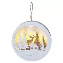 Solight Šviesus LED pakabinamas dekoras, miškas ir elniai, baltas ir ruda, 2x AAA