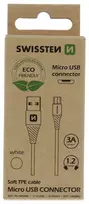 SWISSTEN duomenų kabelis USB - MICRO USB 1,2 m baltas (ECO PAKUOTĖ)
