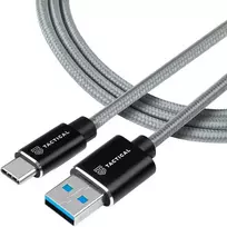 Tactical Fast Rope Kevlar kabelis USB-A/USB-C 0.3m pilkos spalvos