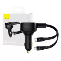 Automobilinis įkroviklis Baseus Enjoyment su kabeliu USB-C, 33W (juodas)