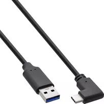USB kabelis InLine USB-A - USB-C 0,3 m Juodas (35717W)