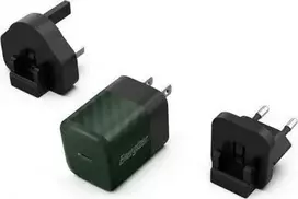 Energizer Ultimate – kelių kištukų ES / JK / JAV GaN 20 W PD tinklo įkroviklis (žalias)