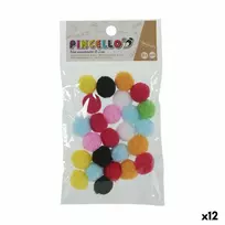 Pincello Medžiagos rankdarbiams Kamuoliai Spalvotas Ø 2 cm (12 vnt.)