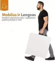Lauko baldų komplektas Tonro Sulankstomų baldų komplektas: Stalas 180 baltas, 8 kėdės Premium juodos