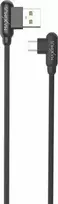Maxximus KABELIS MX CORNER GREITOJO ĮKROVIMO MICRO USB 2.4A/1M/ Juodas KAMPINIS