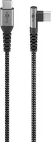 Goobay | 64659 USB-C į USB-C tekstilinis kabelis su metaliniais kištukais, 1 m | USB-C į USB-C