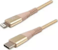 USB kabelis Logo USB- C - Žaibas 1 m aukso