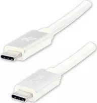 USB kabelio logotipas (3.2 gen 1), USB C (M) - USB C (M), 1m, 5Gb/s, 5V/3A, balta, dėžutė, nailono pynė, aliuminio jungties dangtelis