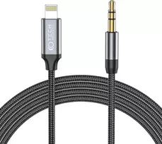 Kabelis 1m Lightning – AUX mini jack 3,5mm Tech-Protect Ultraboost juodos spalvos