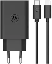 Laidinis įkroviklis Motorola TurboPower 50W Dual USB-C/USB-A su kabeliu USB-C 1m juodos spalvos