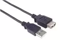 PremiumCord USB 2.0 Extension Cable, A-A, 1m juodas