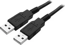 USB kabelis su logotipu (2.0), USB A M - USB A M, 1.8m, juodas, blisterinė pakuotė, didelio greičio, EOL