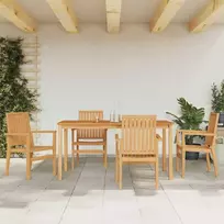Lauko baldų komplektas Sodo valgomojo baldų komplektas, 5 dalių, tikmedžio masyvas