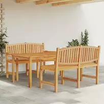Lauko baldų komplektas Sodo valgomojo baldų komplektas, 3 dalių, tikmedžio masyvas