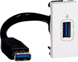 Legrand USB 3.0 lizdas su kabeliu baltas (078746)