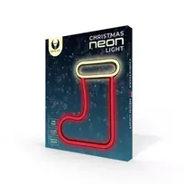 Neon LED Kalėdinė kojinė balta raudona FLNE23 Forever Light
