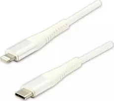 USB kabelio logotipas (2.0), USB A M - USB C (M), 2m, 480Mb/s, 5V/3A, balta, dėžutė, nailono pynė, aliuminio jungties dangtelis