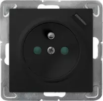 Ospel IMPRESJA Vienvietis lizdas su įžeminimu, srovės kanalo sklendės, su USB įkrovikliu, metalinis juodas GP-1YZPUSB/m/33