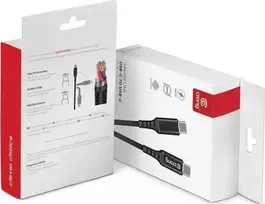 „Crong Armor Link“ – iš USB-C į USB-C 100 W 5A pintas kabelis Maitinimo tiekimas Greitas įkrovimas 120 cm (juodas)