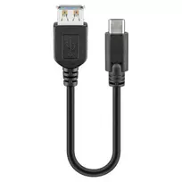 Goobay USB-C prie USB A lizdo kabelis, 0,2 m, juodas