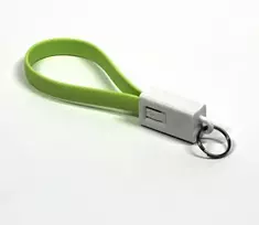 USB kabelis su logotipu (2.0), USB A M - microUSB (M), 0.2m, šviesiai žalias, lizdinė plokštelė, raktų pakabukas, EOL