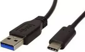 Neutralle USB kabelis (3.1), USB A M - USB C (M), 0.5m, apvalus, juoda, plastikas bag, EOL