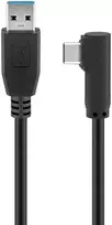 Goobay USB-C 90 ° - USB-A laidas, 1 m
