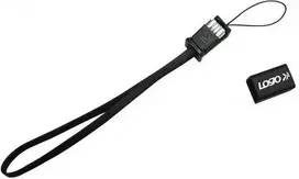 USB kabelis su logotipu (2.0), USB A M - microUSB (M), 0.3m, juodas, riešo dirželis, EOL