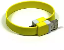 Neutralle USB kabelis (2.0), USB A M - microUSB (M), 0.25m, geltona, na nadgarstek, EOL