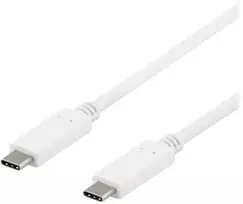 Kabelis DELTACO USB-C į USB-C, 0,5 m, 10Gbps, 100 W 5A, USB 3.1 Gen 2, E-Market, baltas / USBC-1406